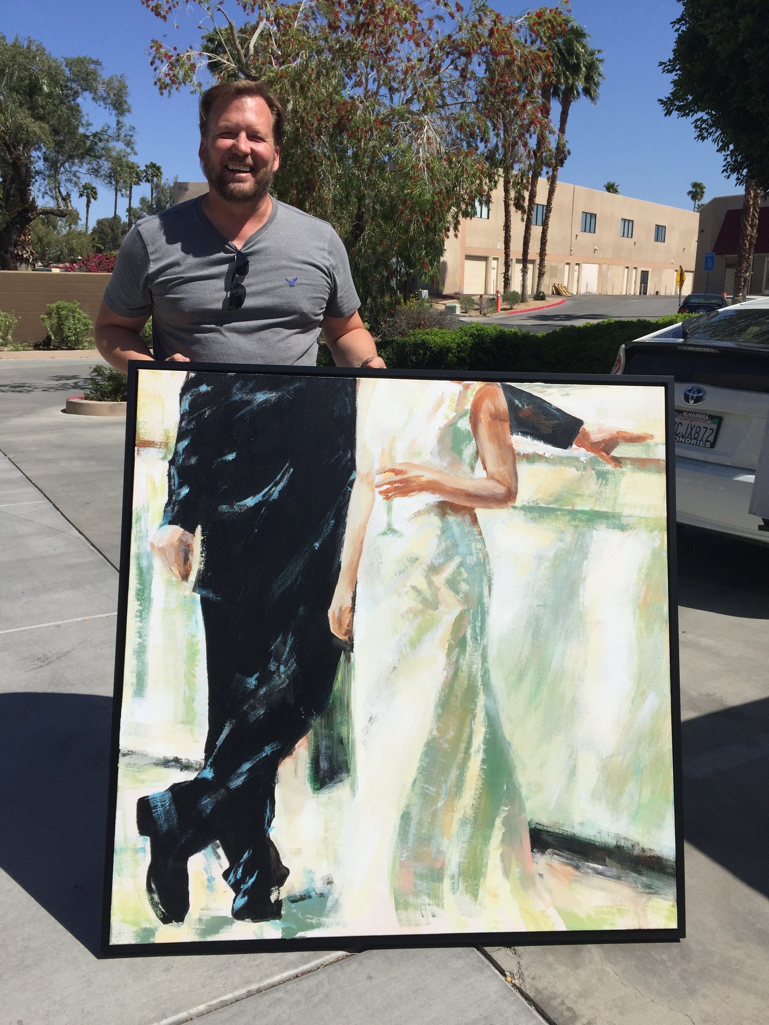 Artist Berndt Heidemann at a review meeting for the commissioned artwork