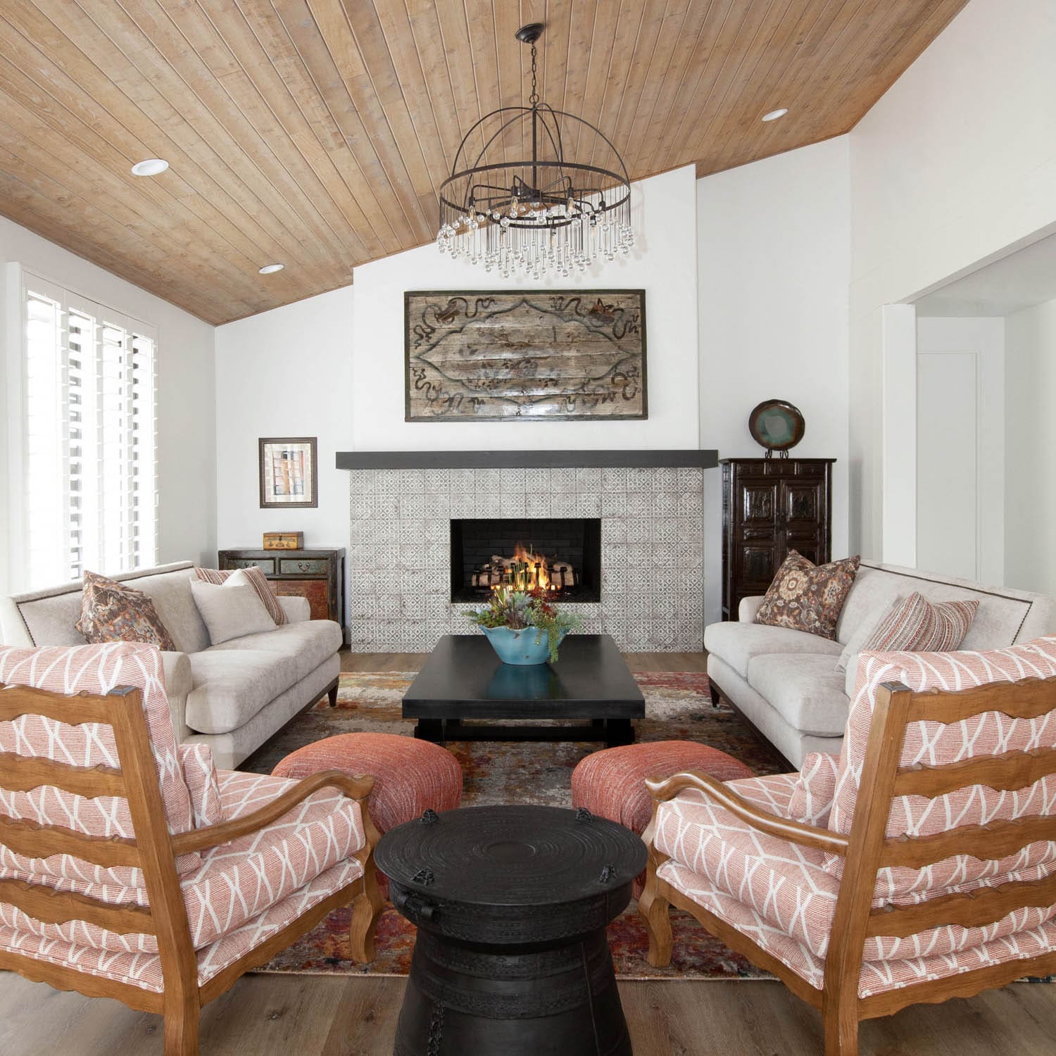Coachella Valley living room interior design by Design Vision Studio